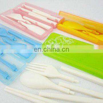 Best Seller Plastic Pocket Travel Cutlery Set With Case, Folding Chopsticks/Fork and Spoon photo-6
