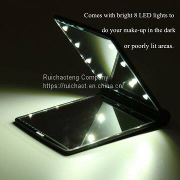 New Style LED Two-fold Mirror Portable Compact Makeup Mirror photo-4