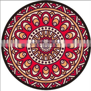 High quality suede natural rubber yoga mat in round shape