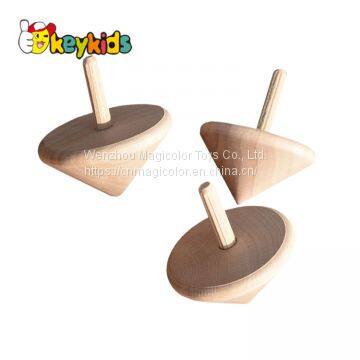 New hottest educational kids wooden spinning top toy in natural wood W01B078