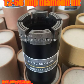 T2-56 impregnated diamond core drill bits, exploration drilling bit, rock coring, geotechnical drilling bits