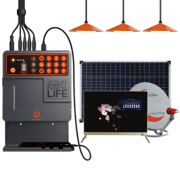 PAYGo Pay As You Go Mini Solar Home Systems with 3 LED Lights 19'' Solar DC TV and Mobile Phone Charging