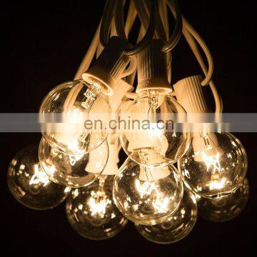 25ft Outdoor Holiday Decoration Lights G40 Globe Incandescent Bulb String Lights White Wire photo-6