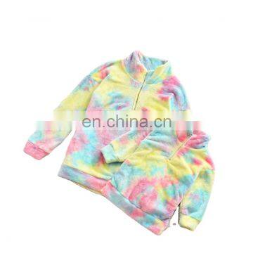 RTS  Mom And Me Tie Dye Coat Women  Faux Fur Outerwear Coat