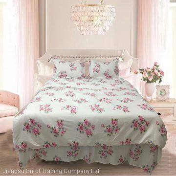 4pcs 100% Polyester Printed Microfibre Bed Sheet Bedding Set Quality Choice
