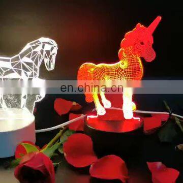 3D Illusion LED Night Light Colorful Hologram 3D Desk Lamp for Home Decor Gifs