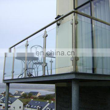 Custom Design Banister 316 Terrace Handrail Stainless Steel Glass Balustrade photo-5
