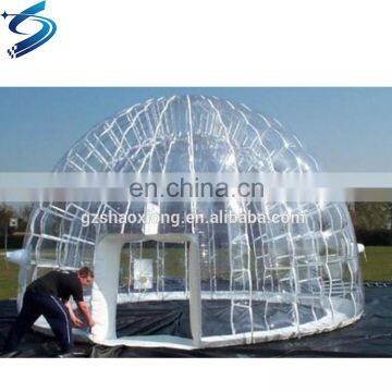 Cheap price family inflatable igloo tent,inflatable dome tent with clear roof for planting flowers and vegetables