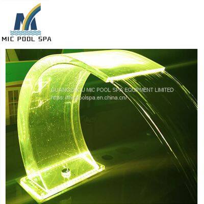 China Factory Acrylic Garden Water Features Swimming Pool Cascade Blade Waterfall Fountain photo-5