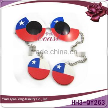 promotional fanshion style plastic flag color party glasses