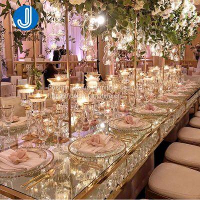 Gold Steel Event Tables And Chairs Hotel Wedding Furniture Wedding Table Banquet Party Tables For Wedding And Event photo-5