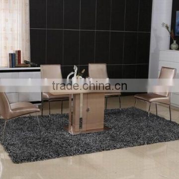 Hot sale modern tempered glass dining table with extension