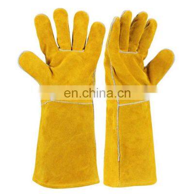 Heat Fire Resistant Mitts Oven Grill Fireplace Pot Holder Leather Welding Gloves