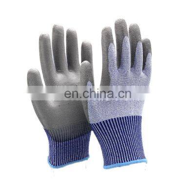 Leve 5 Grey PU Coating HPPE Anti Cut Gloves photo-3