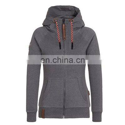 Wholesale Custom Women's Spring and Autumn Long Sleeve Zipper Cardigan Jacket Plus Size Casual Hooded Jacket Large Clothes photo-5