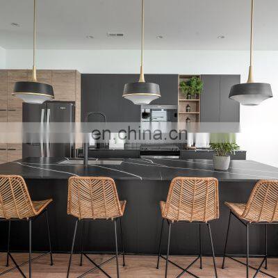 Custom Kitchen Cupboard Black Matte Kitchen Cabinets With Kitchen Island