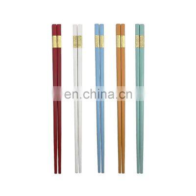 multicolor sustainable sushi lightweight plated gold sushi mirror polished korean chopsticks and spoon set