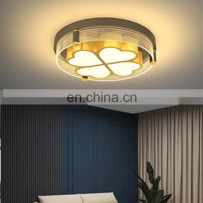 New Design Indoor Iron Acrylic Black Gold Bedroom Living Room Decoration Modern LED Ceiling Lamp