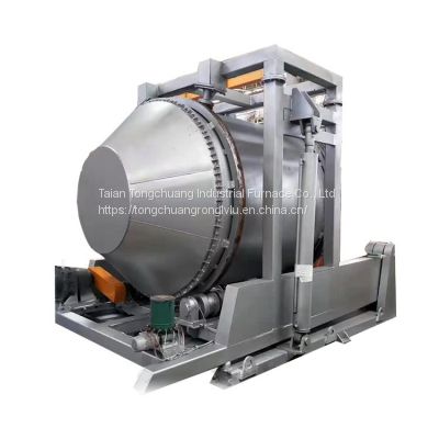 5 tons tiltable aluminum melting furnace rotary melting furnace tilting rotary furnace can be customized for export