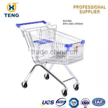 EU100A KIds Supermarket Metal Shopping Trolley Cart With Seat