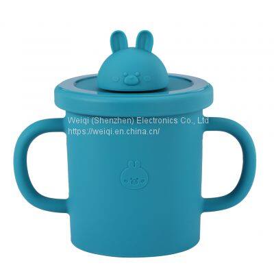 Weiqi Silicone Sippy Cups Animal Shape Kids Toddler Training Drinking Straw Cup With Lid photo-4