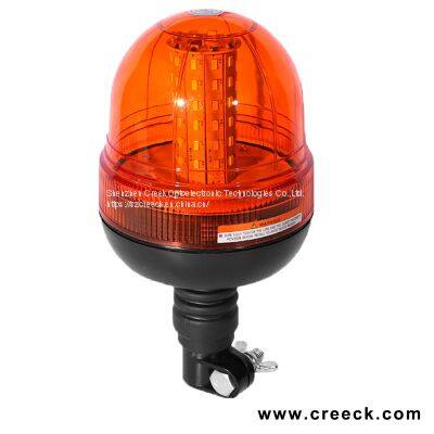 12V 24V DC DIN Pole Mount Amber Rotary Strobe Warning Blinker Beacon LED Light