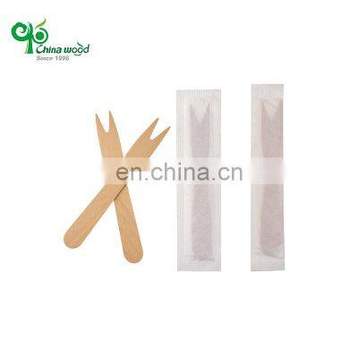 Yada Eco Friendly Biodegradable Birch Fruit Forks Bulk Wooden Cutlery Set Disposable Fruit Fork with Logo