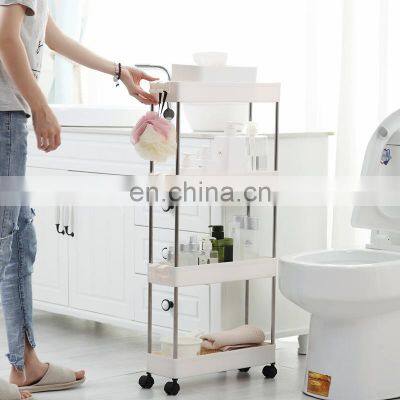 Slim Storage Cart Mobile Shelving Unit Slide Out Storage Rolling Utility Cart Tower Rack For Kitchen Bathroom