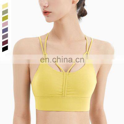 Sexy Beauty Back Sports Bra Female Fitness Running Vest Shockproof Bra Cross Spaghetti Straps Lulu Yoga Clothes photo-2