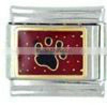 Silver Colored Stainless Steel Italian Paw Print Charms photo-3