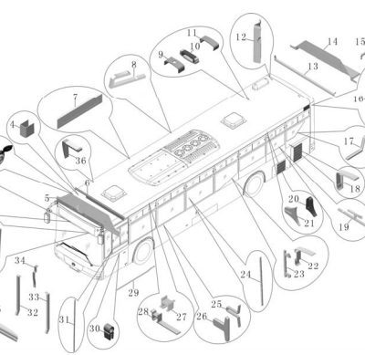 Other Performance Parts Original 5805-06992 ZK6129H China Bus Parts LH+RH Side Trim Accessories photo-6