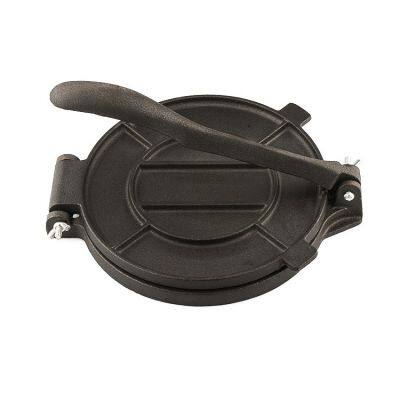 Hot sale Kitchen Cookware Pre-seasoned Dough Presser 16/20/25cm black round Cast Iron Flour Corn Tortilla Press With Fold Handle