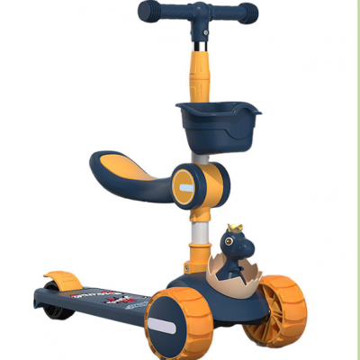 Baby and Children\'s Scooter 3-in-1 Foldable Scooter, Male and Female 1-3 to 7 Years Old, Three wheeled Toy Scooter（Wechat:13510231336）