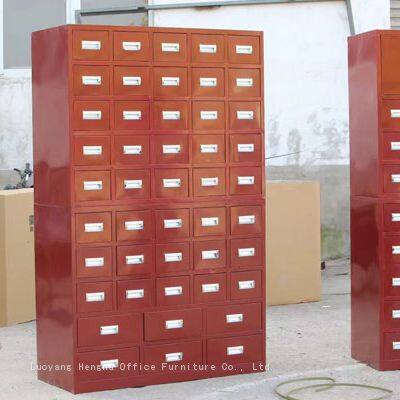 HN-AC30 Apothecary Cabinet for Acupuncture Center, High-Grade Stainless Steel Herb Storage Chest With Label Holders, OEM/ODM Supported
