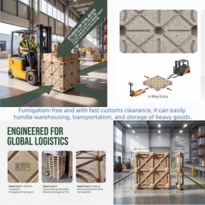 Lightweight Molded Wood Pallet — Saves on Shipping Costs, Four-Way Entry, Stackablec