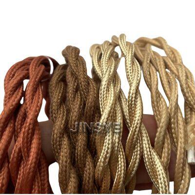 CE VDE SAA UL Fabric Wire Gold Brown Twisted Cables Braided Lamp Cord Twisted Electrical Cable Wire