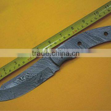 udk b47" custom handmade Damascus full tang blank blade knife