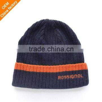 custom embroidery cotton turn up beanie OEM