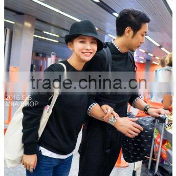 2016 Latest Leisure British Retro Rolled Brim Man Women Lady Real Wool Fedora Hat