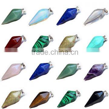 Rock Crystal Healing Point Pendant Bead For Necklace