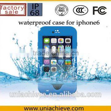 Case for iPhone 6/6 plus Waterproof mobile phone case with adjustable phone holder blue