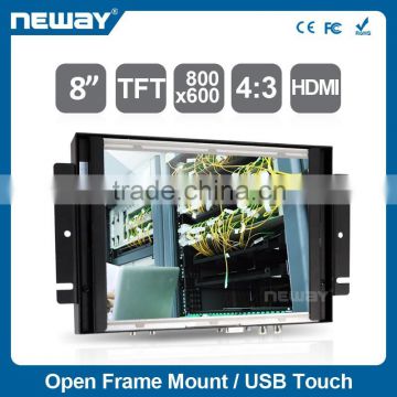 Project 4-wires resistive touch screen open frame LCD monitor support /Linux/Android system