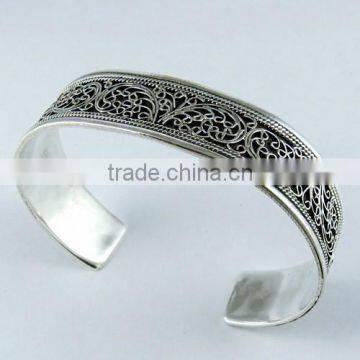 Vintage Jewellery !! Oxidized Silver Kada Bangle 925 Sterling Silver Bangles, Silver Jewellery, Indian Silver Jewellery photo-3