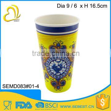 6.5 inch custom retro print plastic melamine tumbler drinkware