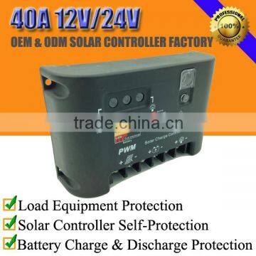 40A 12V/24V solar battery voltage regulator with LED display