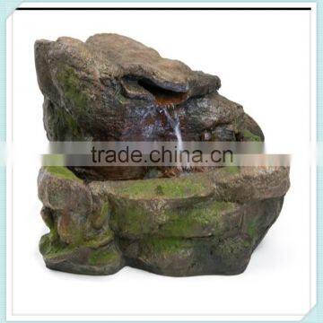 Outdoor polyresin Rock Water Fountain for Gardens decoration