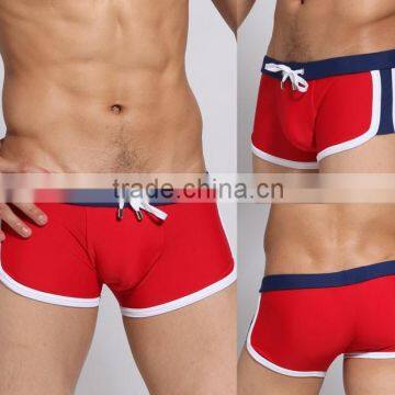 2015 Solid Men Knot Swimwear Plus Size Swimwear Sexy Boxer Men Swimwear Short