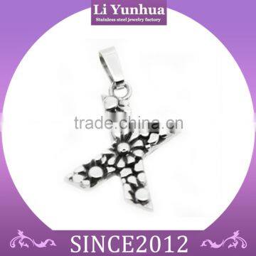 2016 fashion delicate stainless steel pendant printed by x letter