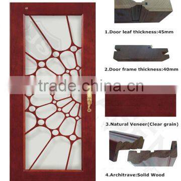Economic Cherry Timber Glass Interior Door photo-2