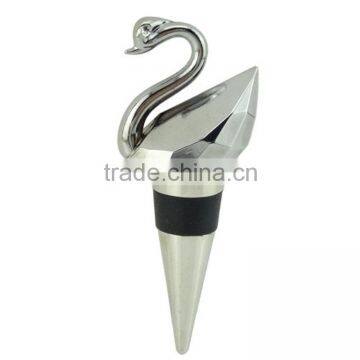 Novelty Silver Swan Shaped Promotion Metal Custom Wine Bottle Stopper